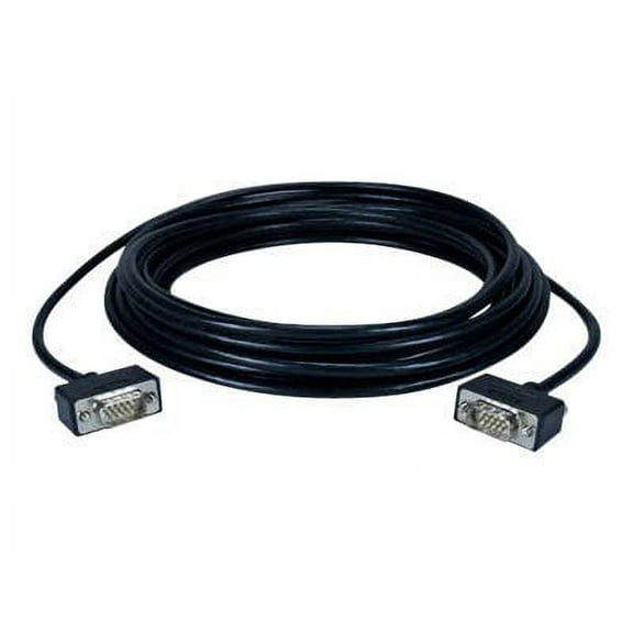 QVS 25ft High Performance UltraThin VGA/UXGA HDTV/HD15 Tri-Shield Fully-Wired Cable with Panel-Mountable Connectors