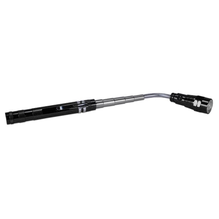 QVS 3-LED Extendable Magnetic Flash Light with Flexible Neck - LR44 - Black