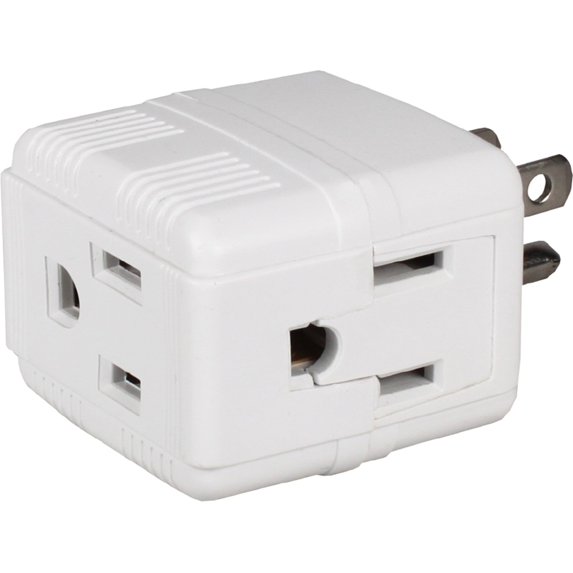 QVS 3-Outlets Compact Space-Saver Grounded Power Outlet Splitter