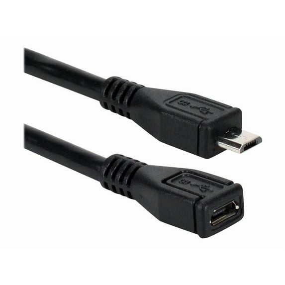 QVS 3ft Micro-USB Sync & Power Charger Extension Cable