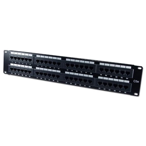QVS  48 Port 350 MHz CAT5e & RJ45 110 Block Patch Panel