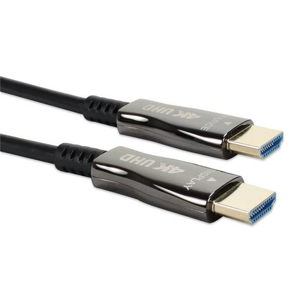 QVS HF-5M 5 m Active HDMI UltraHD 4K-60Hz 18Gbps with Ethernet Slim Flexible M-M Cable, Black