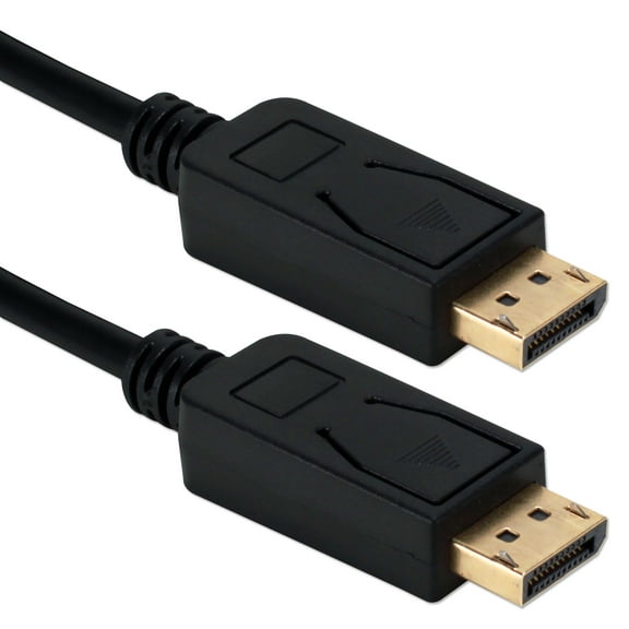 QVS 6ft DisplayPort Digital A/V UltraHD 4K Black Cable with Latches