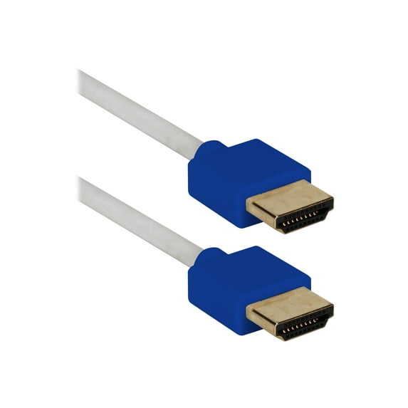 QVS 6ft High Speed HDMI UltraHD 4K with Ethernet Thin Flexible Cable - Blue