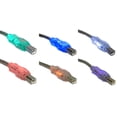 thumbnail image 1 of QVS 6ft USB 2.0 480Mbps Type A Male to B Male Translucent Illuminated/Lighted Cable with Multi-color LEDs, 1 of 2