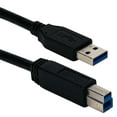 thumbnail image 1 of QVS 6ft USB 3.0/3.1 Compliant 5Gbps Type A Male to B Male Black Cable, 1 of 2