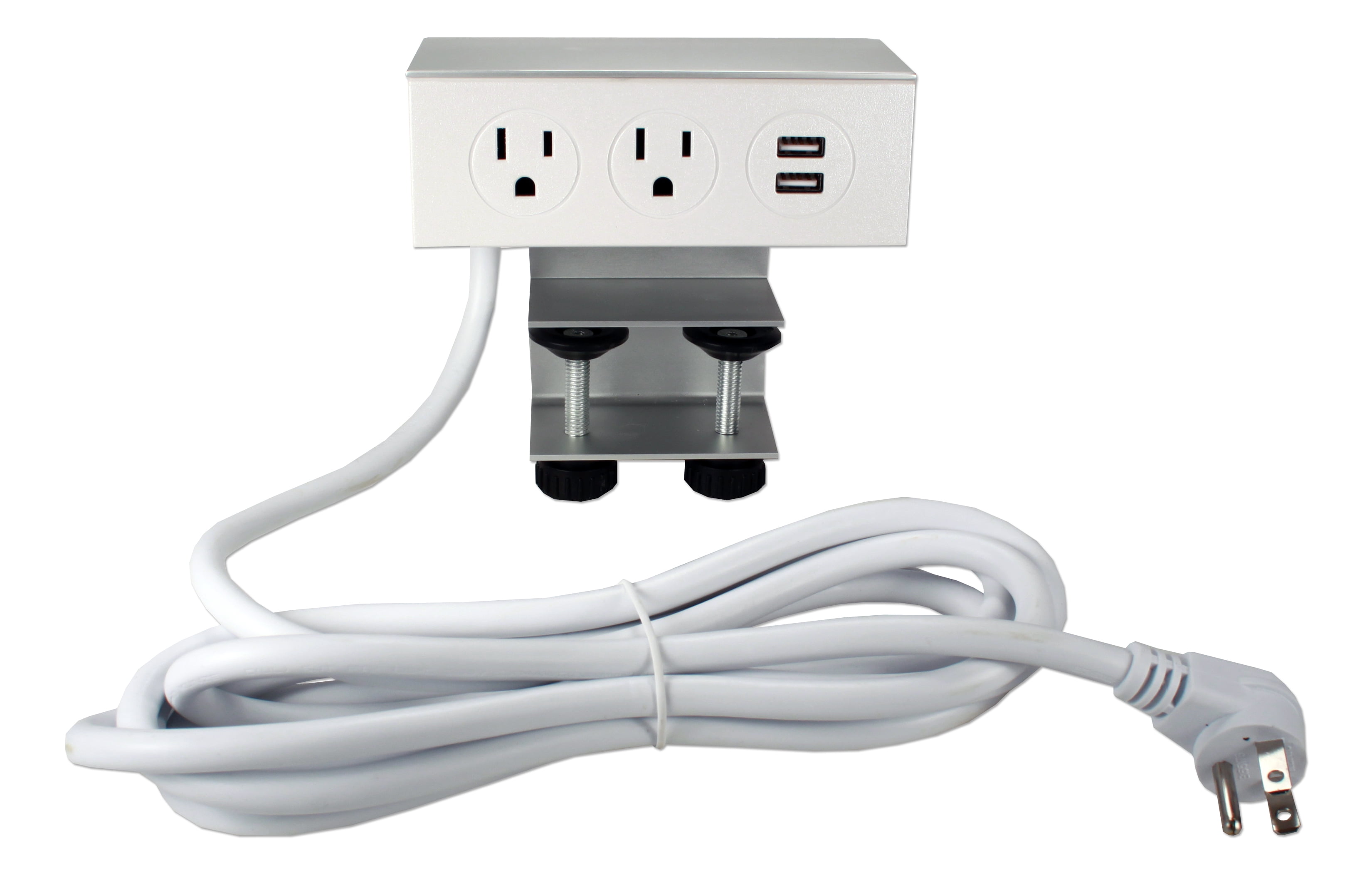 QVS Adjustable Deskmount Dual-Power Outlets with Dual-USB 2.1Amp ...