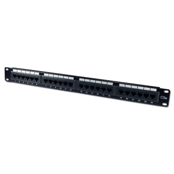 QVS C5PNL-24S 24 Port Shielded CAT5 & RJ45 110 Block Patch Panel ...