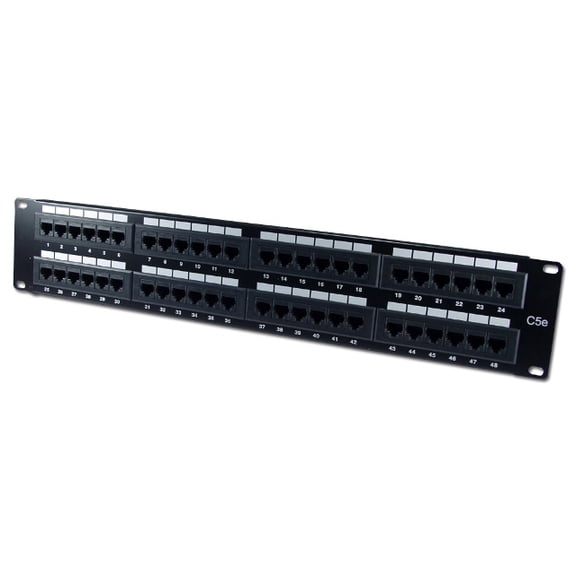 QVS C5PNL-48E 48 Port 350 MHz CAT5e & RJ45 110 Block Patch Panel