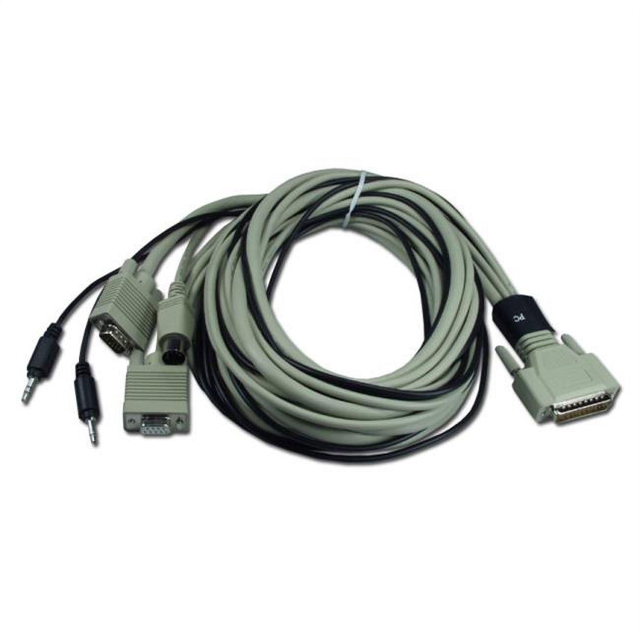 QVS CATPC-12 12 ft. PC & AT Keyboard, Video, Mouse & Audio DB25 KVM ...