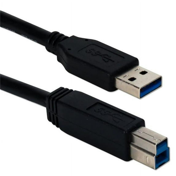 QVS CC2219C-15BK 15 ft. USB 3.0 & 3.1 Compliant 5Gbps Type A Male to B Male Black Cable