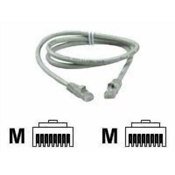 QVS - Patch cable - RJ-45 (M) to RJ-45 (M) - 14 ft - CAT 6 - molded, stranded - gray