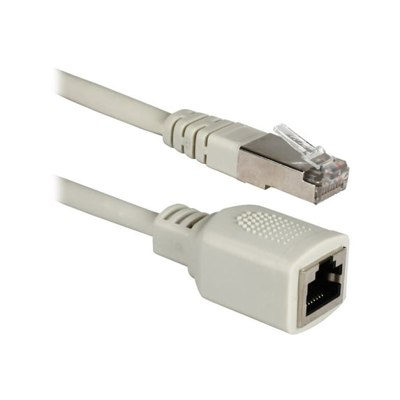 QVS - Patch extension cable - RJ-45 (F) to RJ-45 (M) - 7 ft - SFTP - CAT 5e - molded, stranded - gray