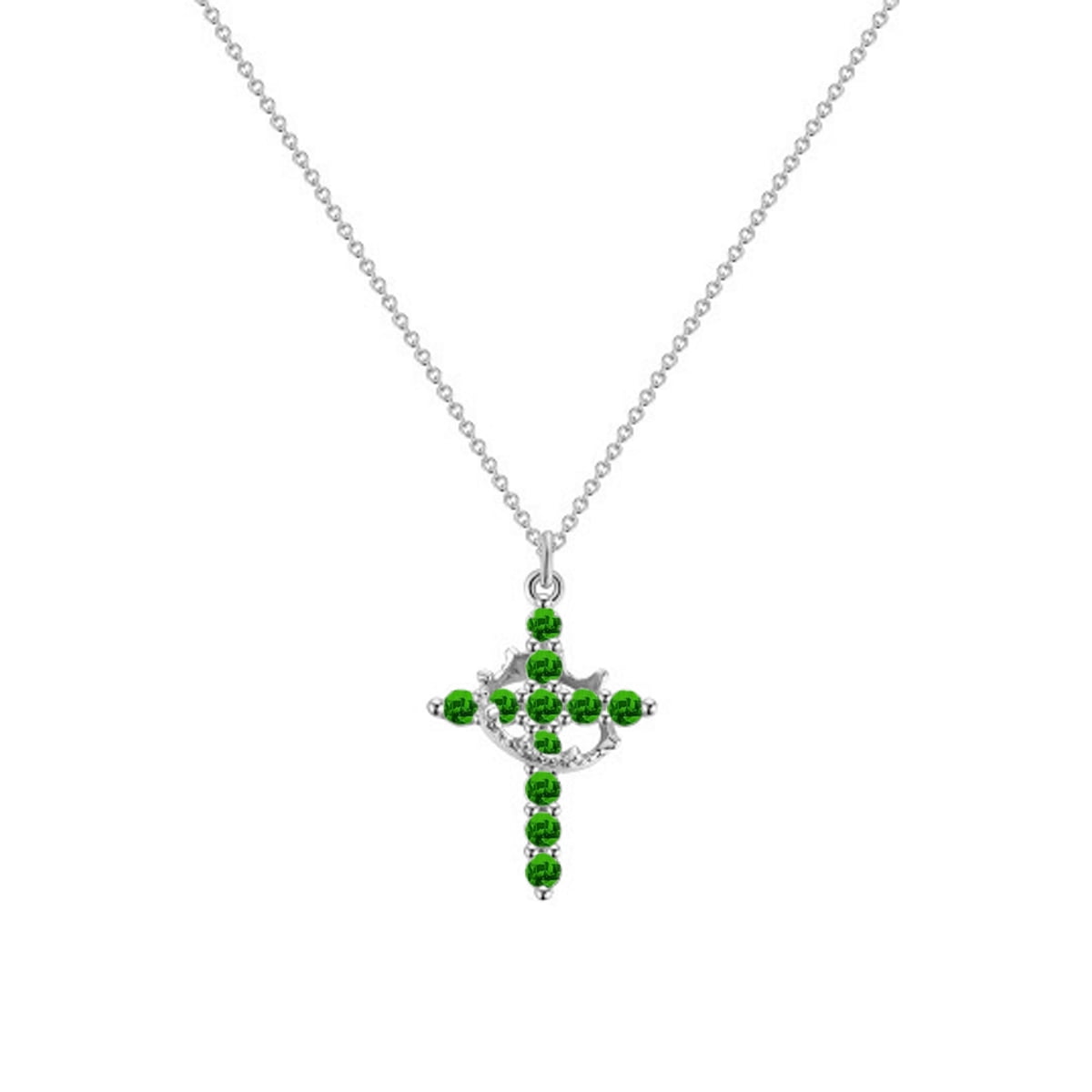 QVVWOPQ December Birth Month Cross Rotated Crown Necklace,Diamond Cross ...