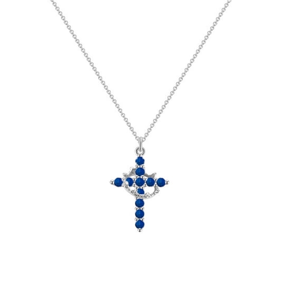 QVVWOPQ December Birth Month Cross Necklace,Diamond Cross Necklace for women-Dainty Birthstone Cross Necklace With