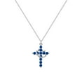thumbnail image 1 of QVVWOPQ Diamond Cross Necklace, 14k Gold-Plated September Birthstone Jewelry, 1 of 6
