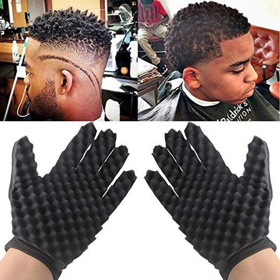 Bemona 1PC Fashion Curls Coil Tool Wave Barber Hair Brush Sponge Gloves