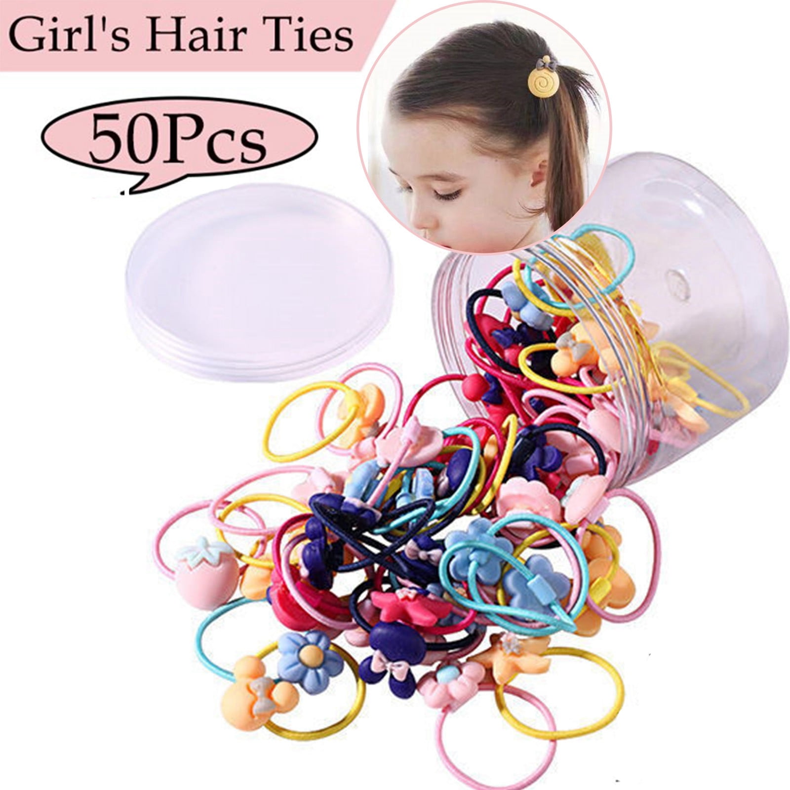 Funtopia Hair Ties for Girls, 2000 Pcs Kids Small Hair Rubber Bands, Baby  Ponytail Holders for Thin or Thick Hair, No Slip Toddler Elastic Mini  Poly-Band with Organizer Case for Tiny Braid