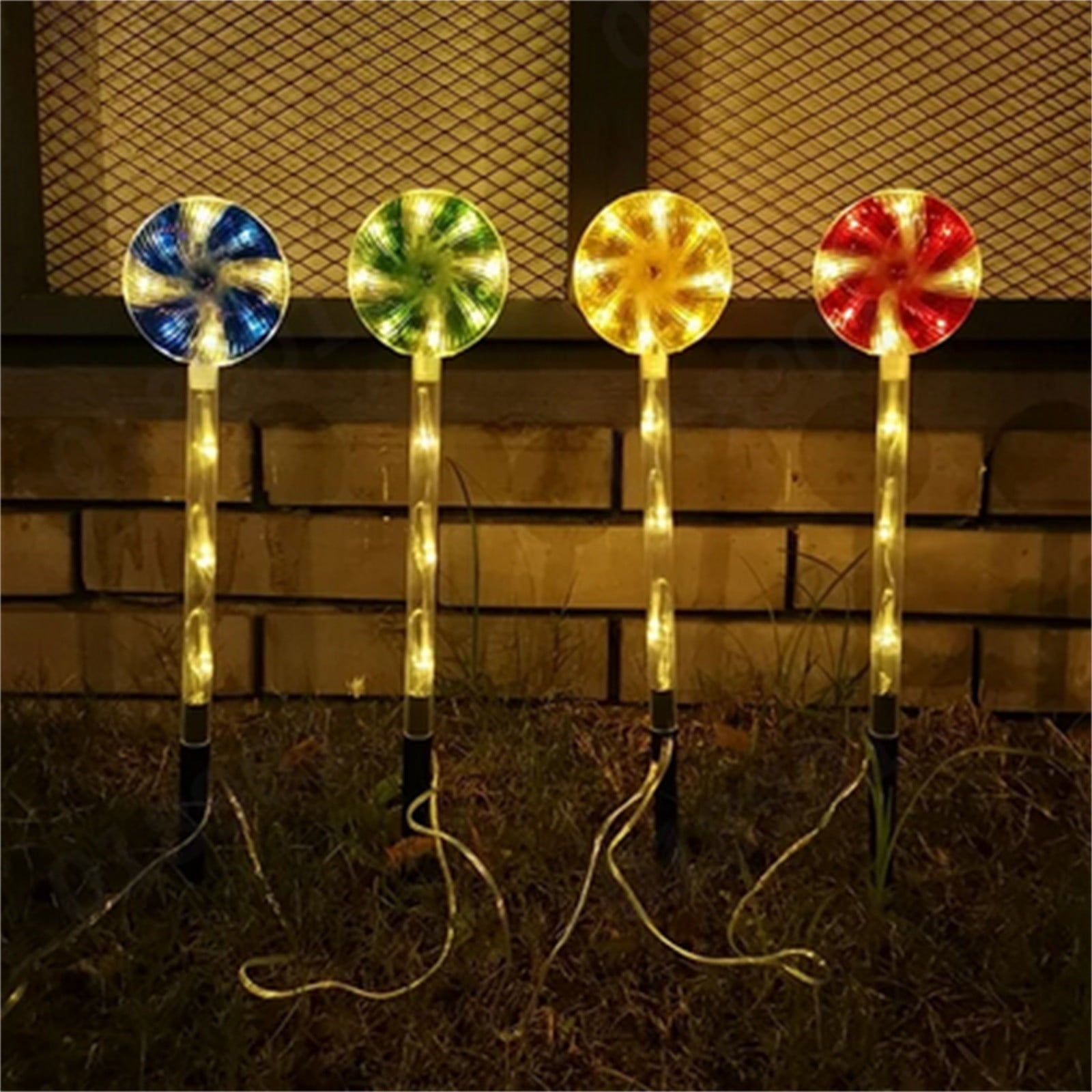 QWANG Christmas Decoration LED Lighted Cane Decorations Waterproof