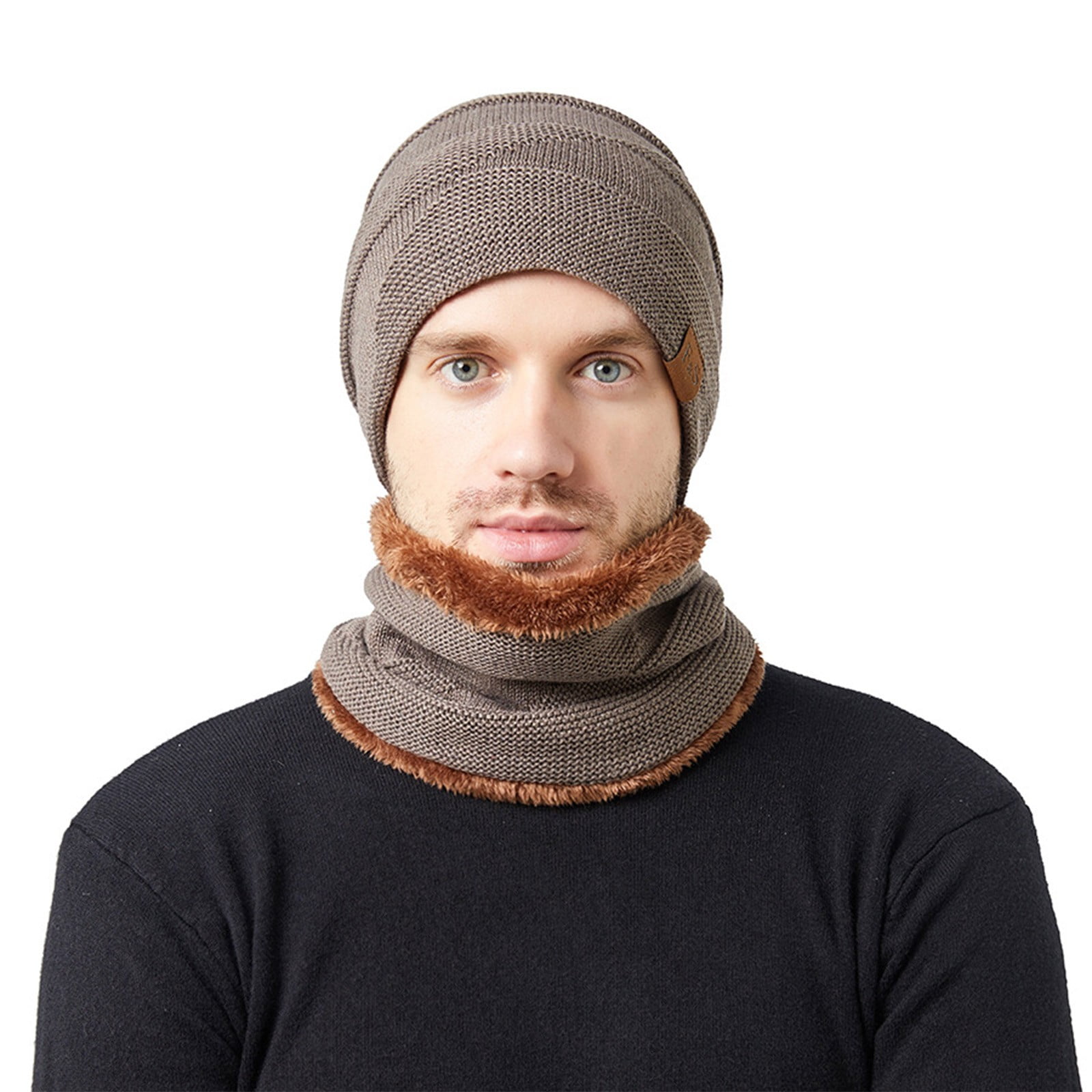 QWANG Couple Winter Pile Cap Plus Velvet Toe Cap Plus Velvet Scarf Two