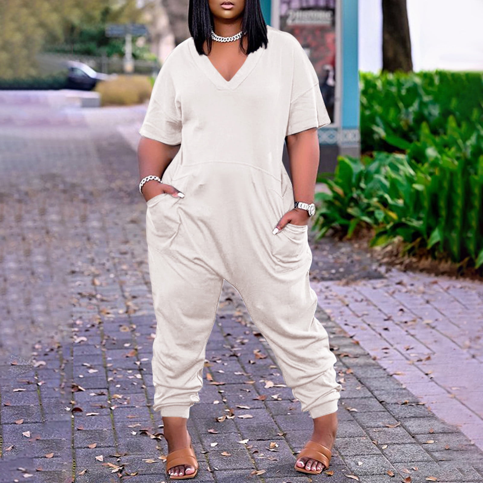 Plus size cheap loose jumpsuit