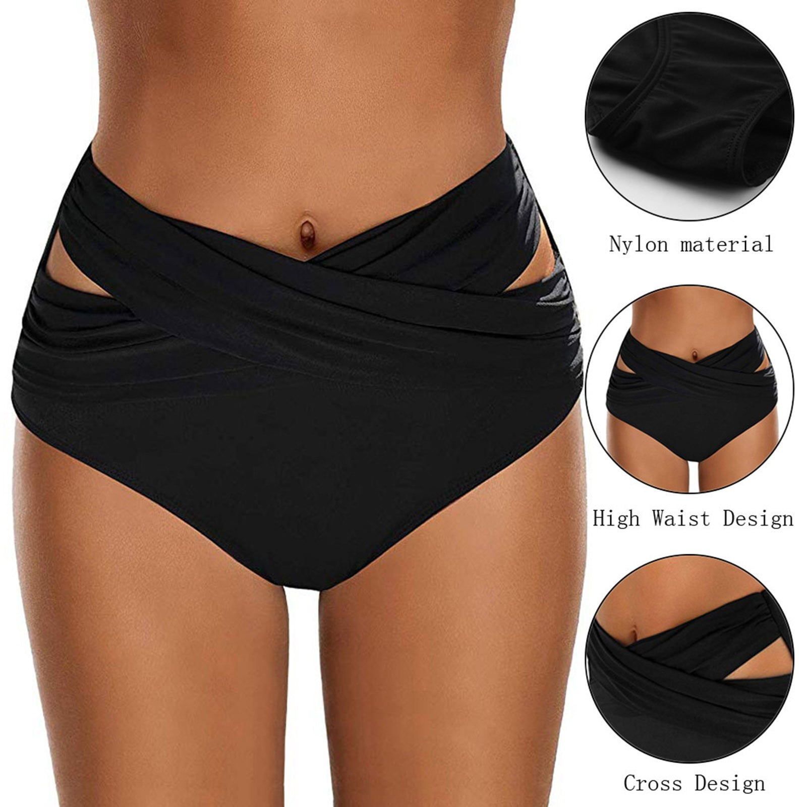 QWANG Period Swimwear Leakproof Bikini Brief Bottoms Waterproof Menstrual Swim Bottoms for Teens