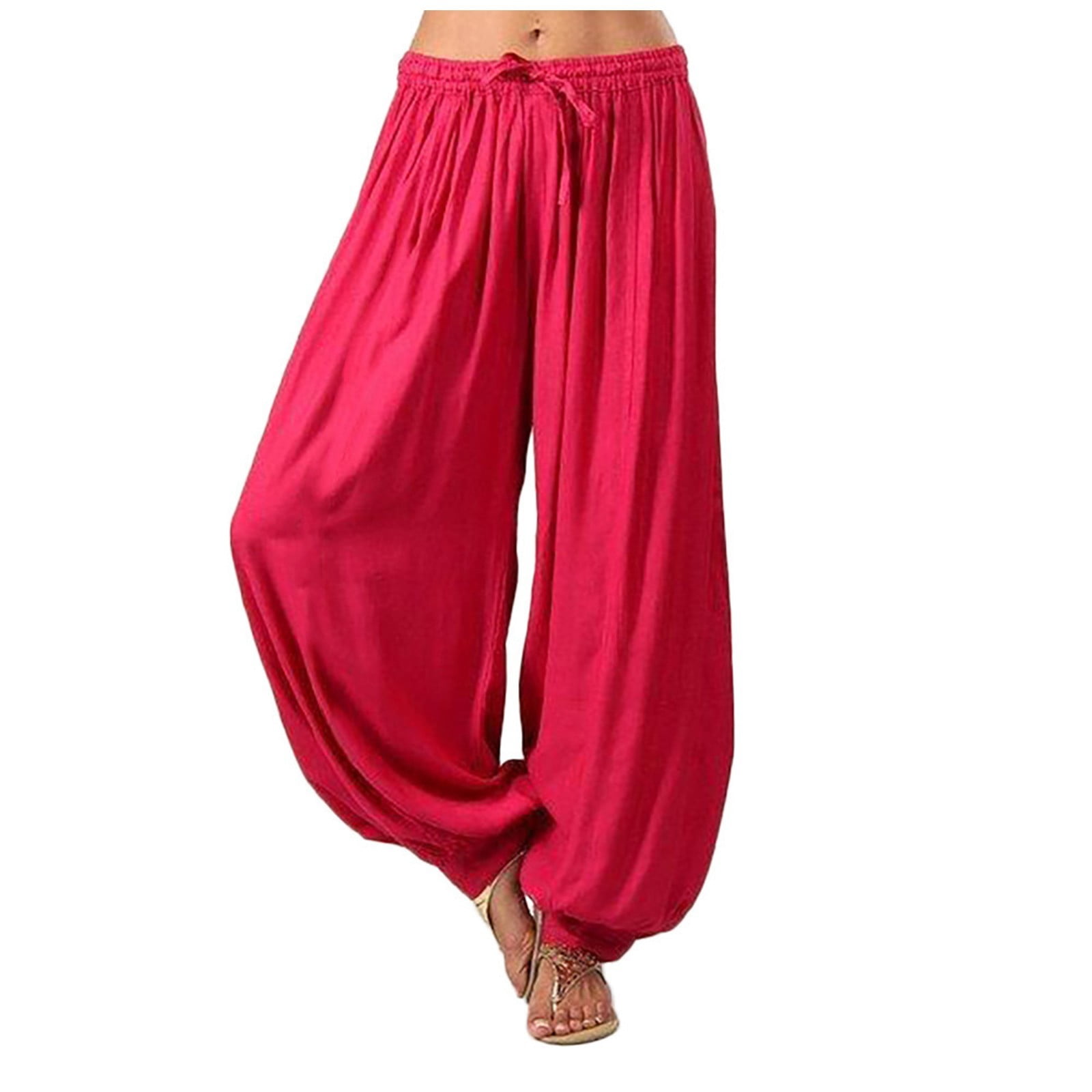 Buy Strungten Women's Stylish Solid Color Cotton Linen Loose Elastic Band  Wide Leg Cropped Trousers with Double Pockets Summer Breathable Thin  Breathable Leisure Pants Online at desertcartINDIA