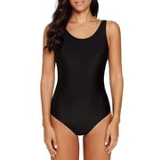 QWANG Women's Swimsuit One-Piece Super Pro Solid Adult Size L