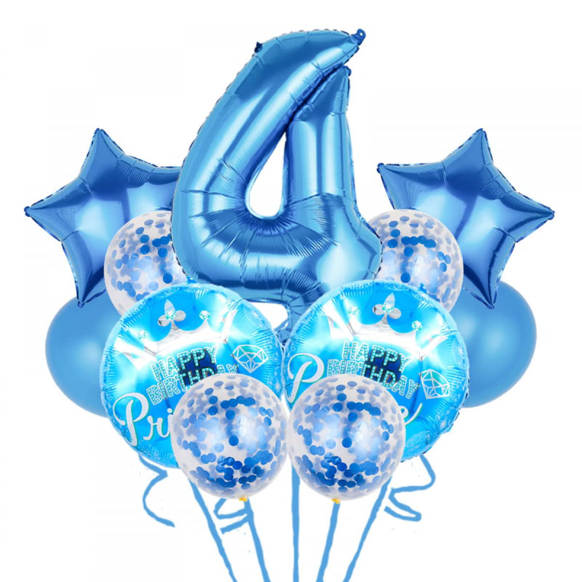 GINZU Big Blue 4 Balloon Number, 40 Inch Blue 4 Birthday Balloon, 4 Year  Old Birthday Decorations, Number 4 Balloons for 4th Birthday Balloons, Blue