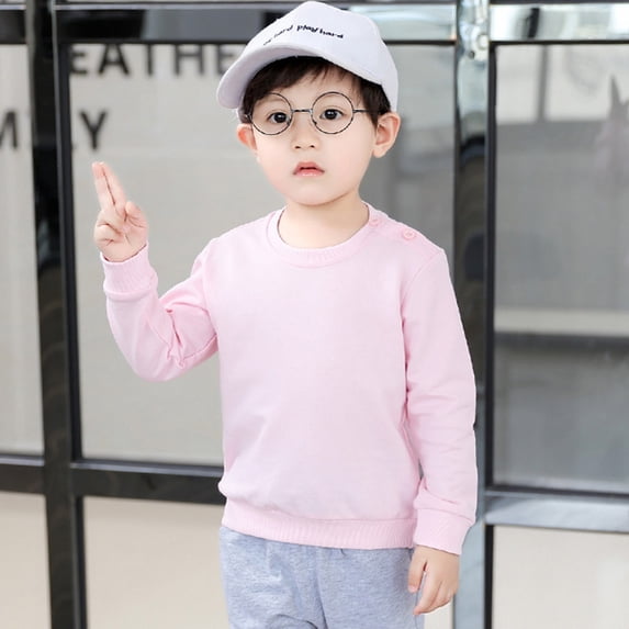 QWERTY Baby Boys Girls Solid Loose Hoodie Sweatshirt Warm Tops for Kids Size 6-7 Years