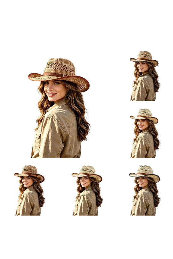 Classic Cowboy Hat Western Headwear for Outdoor Riding and Ranch Work
