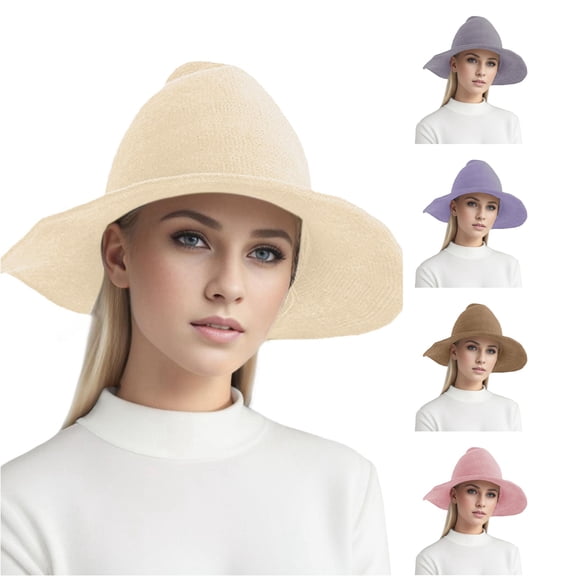 SHUNSUI Foldable Knit Pointed Witch Hat for Halloween Party Decoration Accessory Size M