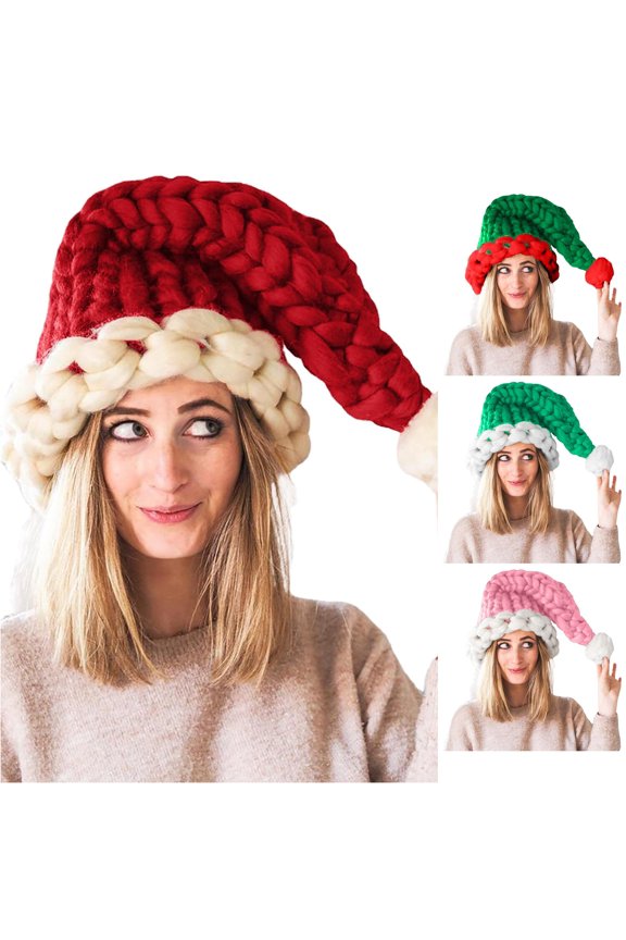 Icelandic Wool Hand Knit Christmas Hat Warm Winter Beanie for Cold Weather One Size