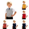 thumbnail image 1 of QWERTY Kids Boys Girls V Neck Sweater Vest Sleeveless School Uniform First Day of School Essential Size 12-18 Months, 1 of 6