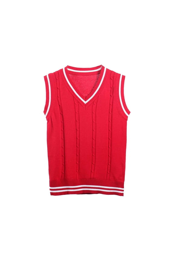 Kids Boys Girls V Neck Sweater Vest Sleeveless School Uniform First Day of School Essential Size 3-4 Years
