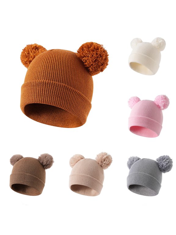 Kids Cozy Knitted Hat Soft Warm Cap for Children 2-8 Cold Weather