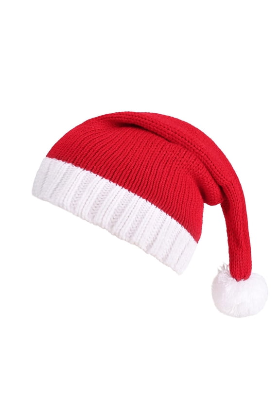 Kids Knit Santa Hat with Ear Flaps Warm Stocking Cap for Boys Girls One Size