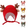 thumbnail image 1 of QWERTY Kids Woolen Hat Lovely Antler Knitted Cap Earmuffs for Boys Girls, 1 of 4