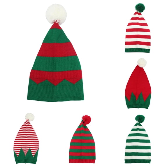 QWERTY Striped Knit Winter Hat Warm Holiday Headwear for Men Women Christmas Season One Size