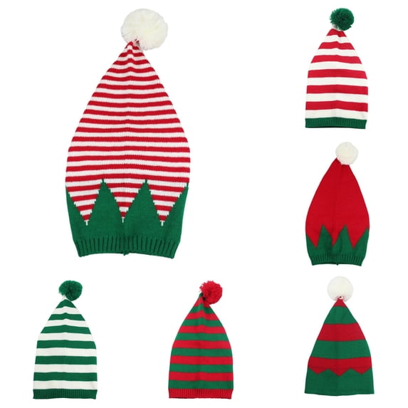 QWERTY Striped Knit Winter Hat Warm Holiday Headwear for Men Women Christmas Season One Size