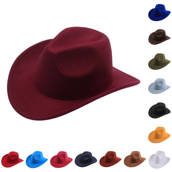 QWERTY Stylish Western Cowboy Hat Mid Brim Performance Hat Ethnic Folk Design