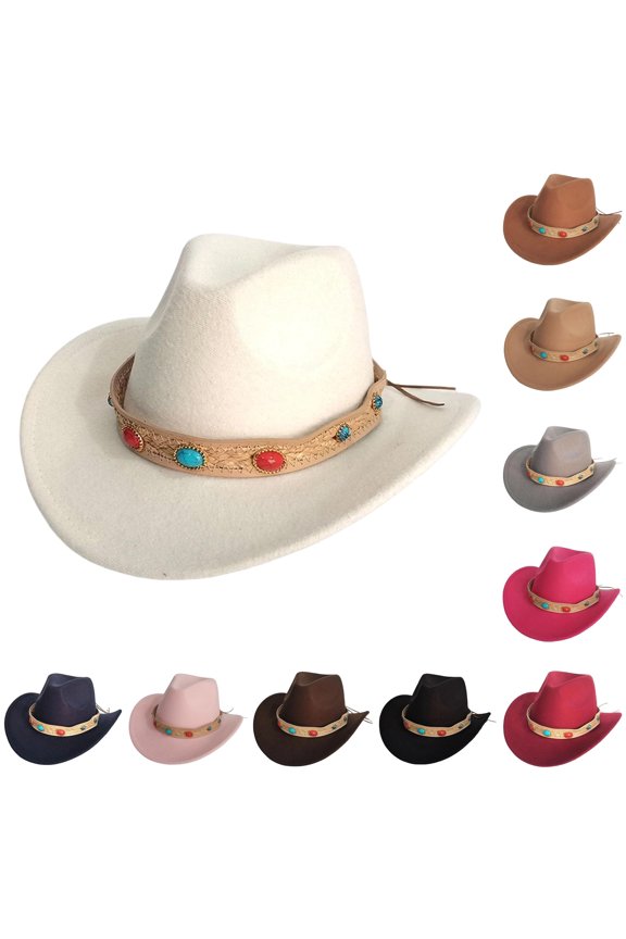 Western Cowboy Hat European Style Fedora for Couples Fashion Accessory