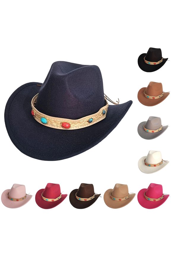 Western Cowboy Hat European Style Fedora for Couples Fashion Accessory