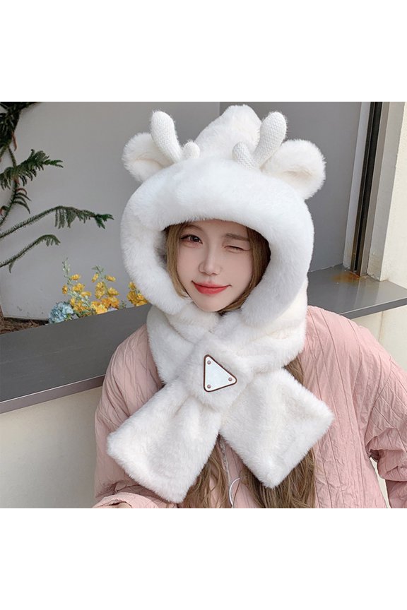 Winter Hat Scarf Mask Set Full Face Ear Warmer for Cold Weather Outdoor One Size