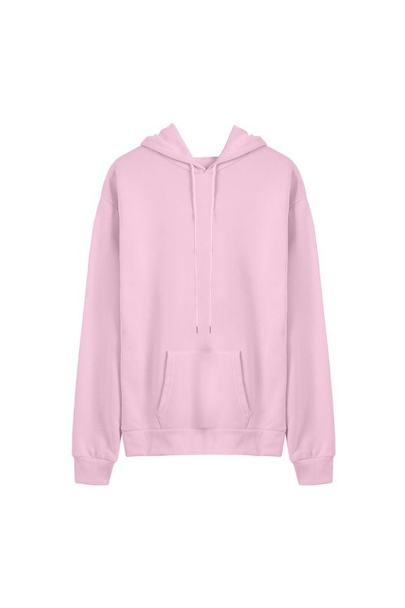 Women Long Sleeve Hooded Sweatshirt Solid Color Keep Warm Casual Pullover Top Size S