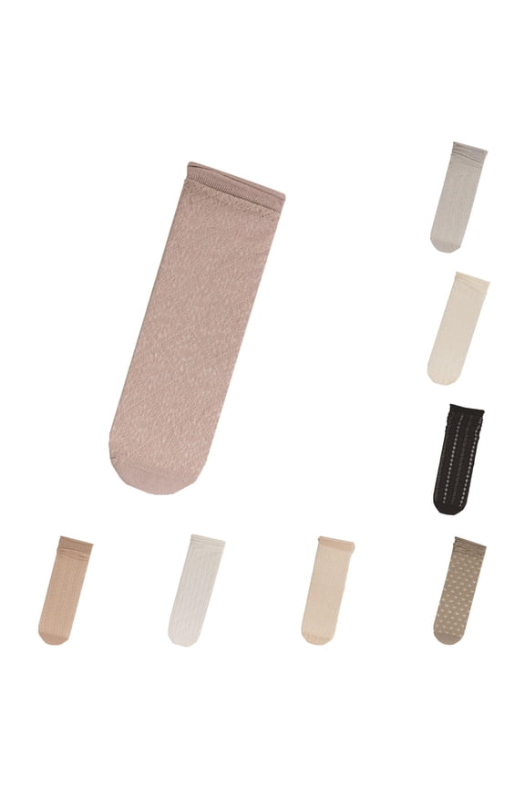 Women Pile Socks Rolled Hem Mesh Design Spring Summer Casual
