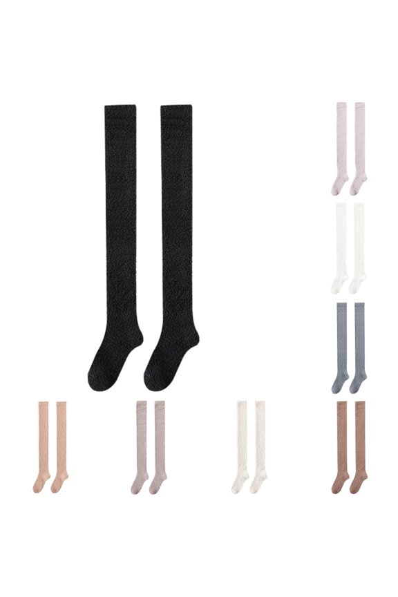 Women's Velvet Thickened Knee Pads Winter Home Warm Sleep Floor Socks