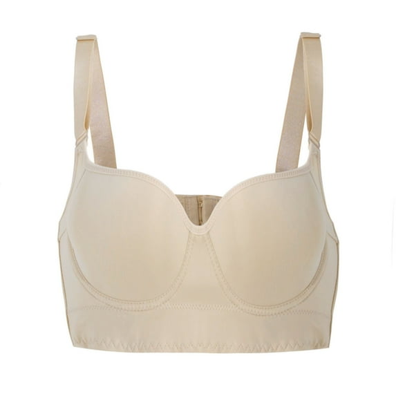 QWERTYU Bras for Women Padded Push-Up Bra Seamless Wire Free Push-Up Bra 50D Complexion