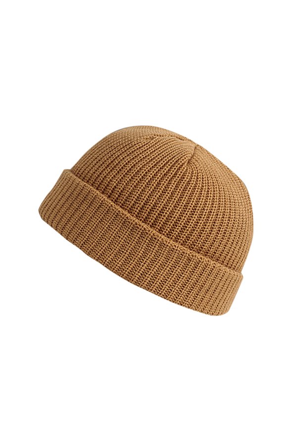 Knitted Beanie Hats for Men Warm Soft Ski Winter Hats Beige One Size