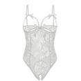 thumbnail image 1 of QWERTYU Women's One Piece Lingerie Open Bra Bodysuit Crotchless Teddy Lace Babydoll XL, 1 of 4